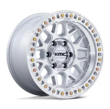 4- KMC Wheels KM549 GRS 17x9 6x5.5 0mm Gloss Silver/Machined; KM54979068400
