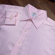 Brooks Brothers Regent Dress Shirt Pink All Cotton Men s 16.5 4/5 Non Iron
