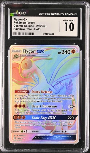 Flygon GX (Secret) 256/236 Cosmic Eclipse Holo Ultra Rare 2019 CGC 10 GEM MINT