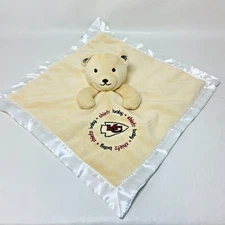 Baby Fanatic Kansas City KC Chiefs NFL Teddy Plush Bear Lovey Blanket Satin