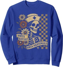 Ratchet Sorta Nightingale Skeleton Nurse Halloween Unisex Crewneck Sweatshirt