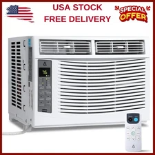 6000Btu Window-Mounted Air Conditioner with 3 Fan Speeds Quiet Operation AC 