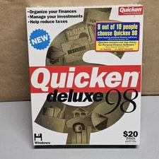 Quicken Deluxe 98 Personal Finance Software Windows Intuit (SEALED)