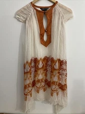 Thomas Wylde Sheer Silk Overlay Dress Woman’s Medium  Cinched Sleeve Fairycore
