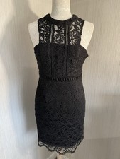 Boohoo Black Lace Party Dress Size 10 In Excellent Condition.