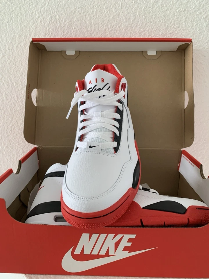 Nike Air Flight 89 Basketball Shoes White/Black/Red - Image 3 of 4