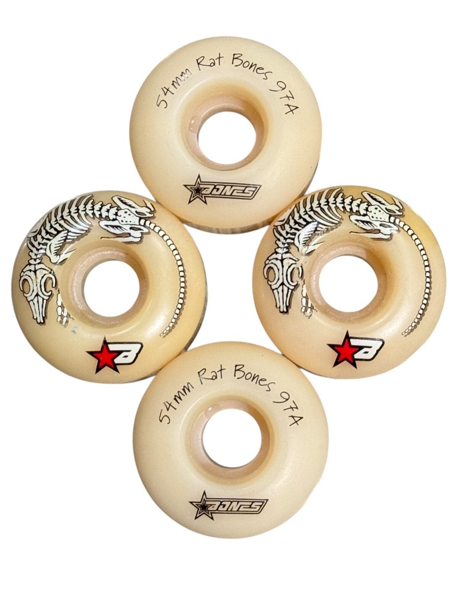 Vintage 1990 BONES 54mm Rat Bones 97A Skateboard Wheels