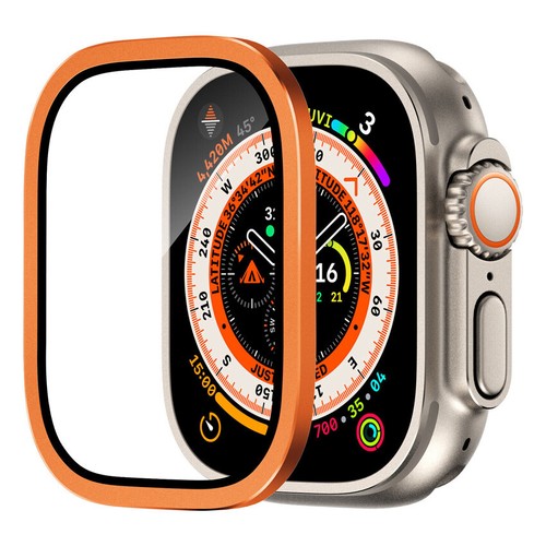 For Apple Watch Ultra 49mm Film Screen Protector Case Metal Tempered Glass Cover - Picture 2 of 19