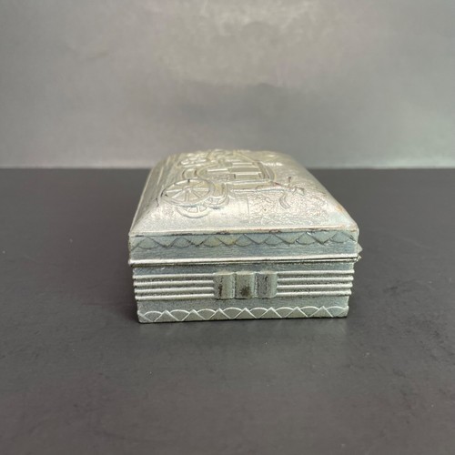 Vintage Metal Trinket Box Wood Lined Jewelry Case Made in Japan Ring Holder - Foto 2 di 10