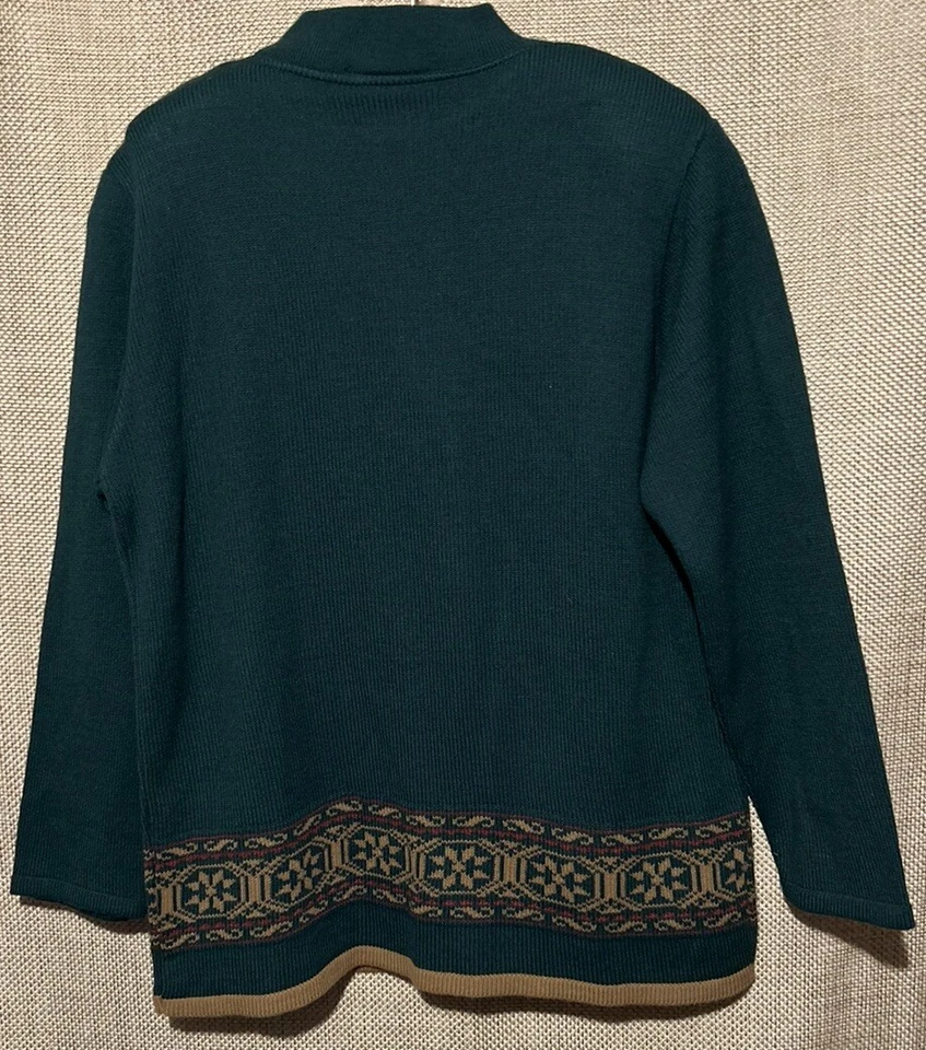 Suéter Lana Lee L/XL Pullover Tejido Verde Oscuro Vintage Hecho en Canadá Para Mujer’s Foto 3 de 4