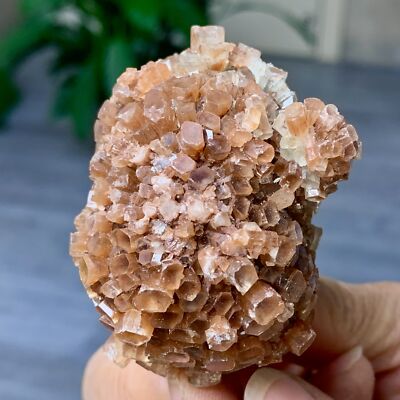 147G  Top tier Wenshi: Natural Orange Flowery Aragonite Specimen from China