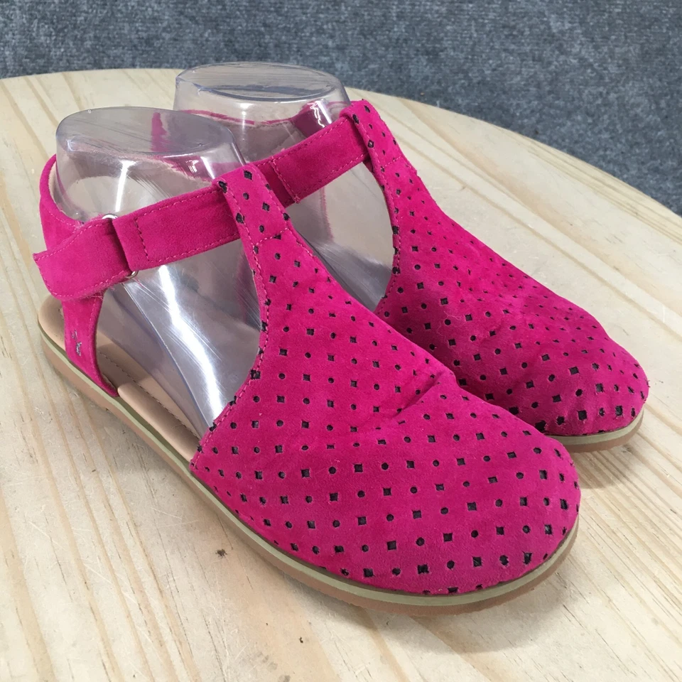 Emu Australia Sandals Kids 3 Clog Pink Polka Dot Closed Toe Comfort Casual Flats - Image 3 of 4