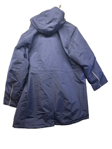 Lands End Squall Hooded Waterproof Winter Navy Blue Parka Coat Jacket 3X - 第 4/5 張圖片