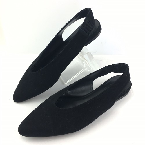 black suede slingback flats
