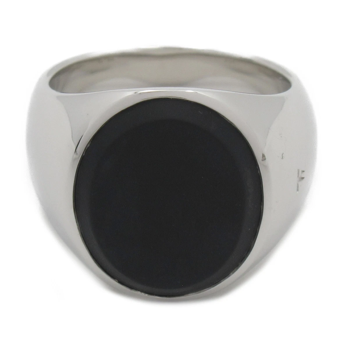 TOM WOOD Oval Black Onyx Ring Silver 925 #50 US size #5.5 NEW unisex