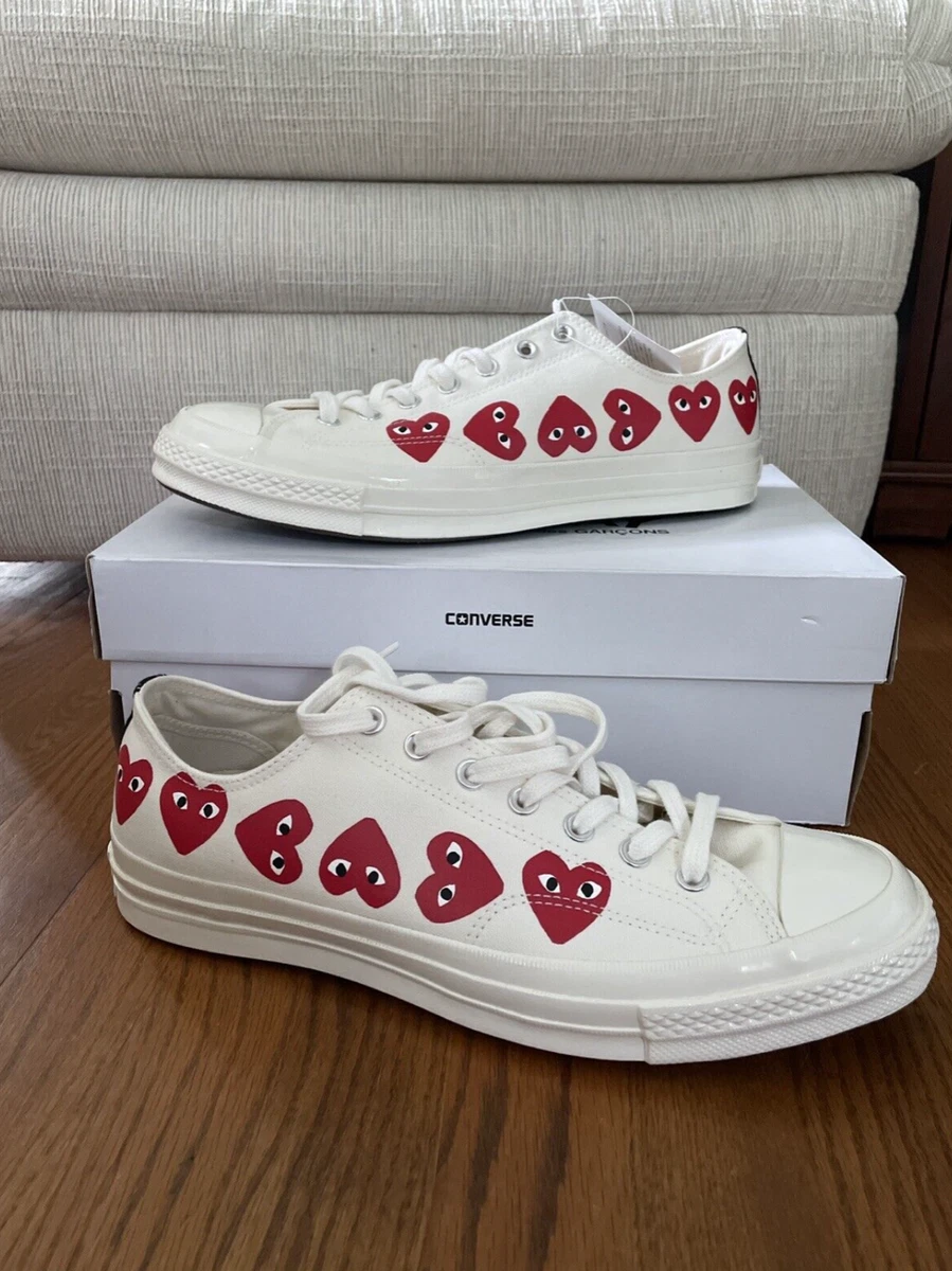 Indtil nu Dejlig At hoppe Converse x Comme des Garcons PLAY Multi Heart Low Chuck Taylor White Sizes  3-12 | eBay