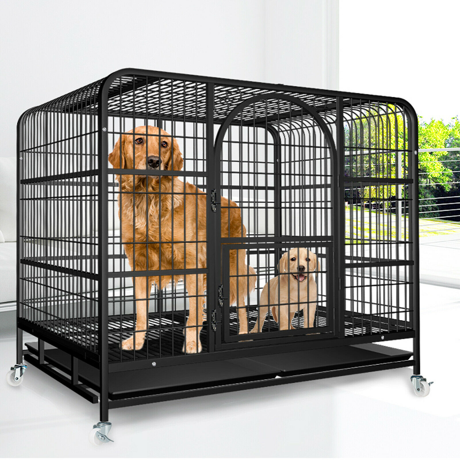 Pet Dog Cage Crate Kennel Cat Collapsible Metal Cages 36" Playpen Large