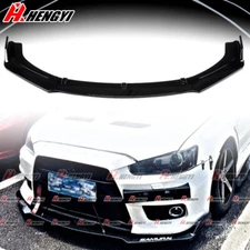 Front Lip Splitter Gloss Black For 2008-15 Mitsubishi Lancer Ralliart Evo GTS GT