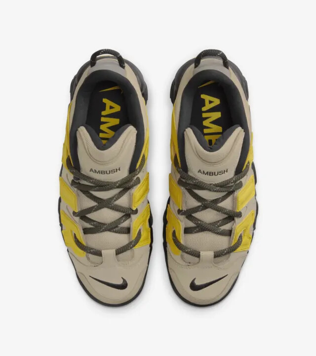 Nike x Ambush Air More Uptempo Low Vivid Sulfur and Limestone Shoes FB1299-200