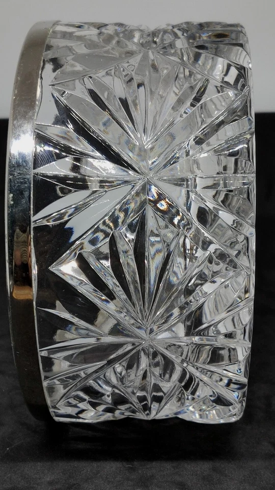 苏联水晶糖果碗带镀铬金属边。 — 第 2/4 张图片