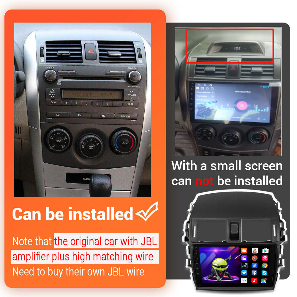 Kit Cache Radio Compatible Avec Câble Adaptateur ISO Toyota