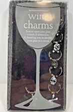 Boston Warehouse The Bone Collector Set of 6 Wine Charmes New In Package
