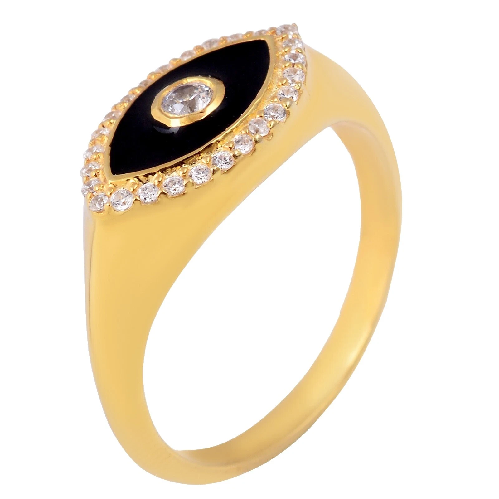 Anillos de moda esmalte negro