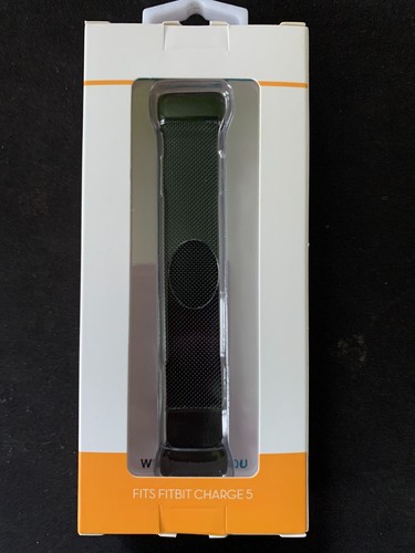 CON banda de malla de acero inoxidable para Fitbit Charge 5 negro - Imagen 2 de 5