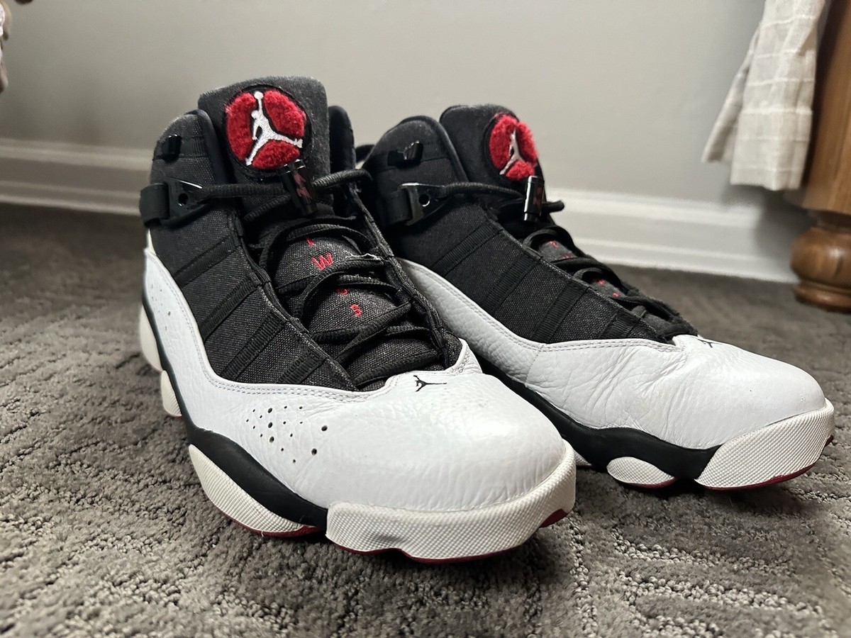 Air Jordan 6 Rings Size 9.5 Black White Gym Red 322992-012 | eBay