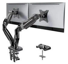  Dual Monitor Stand - Full Adjustable Monitor Desk Mount Swivel Vesa Black 