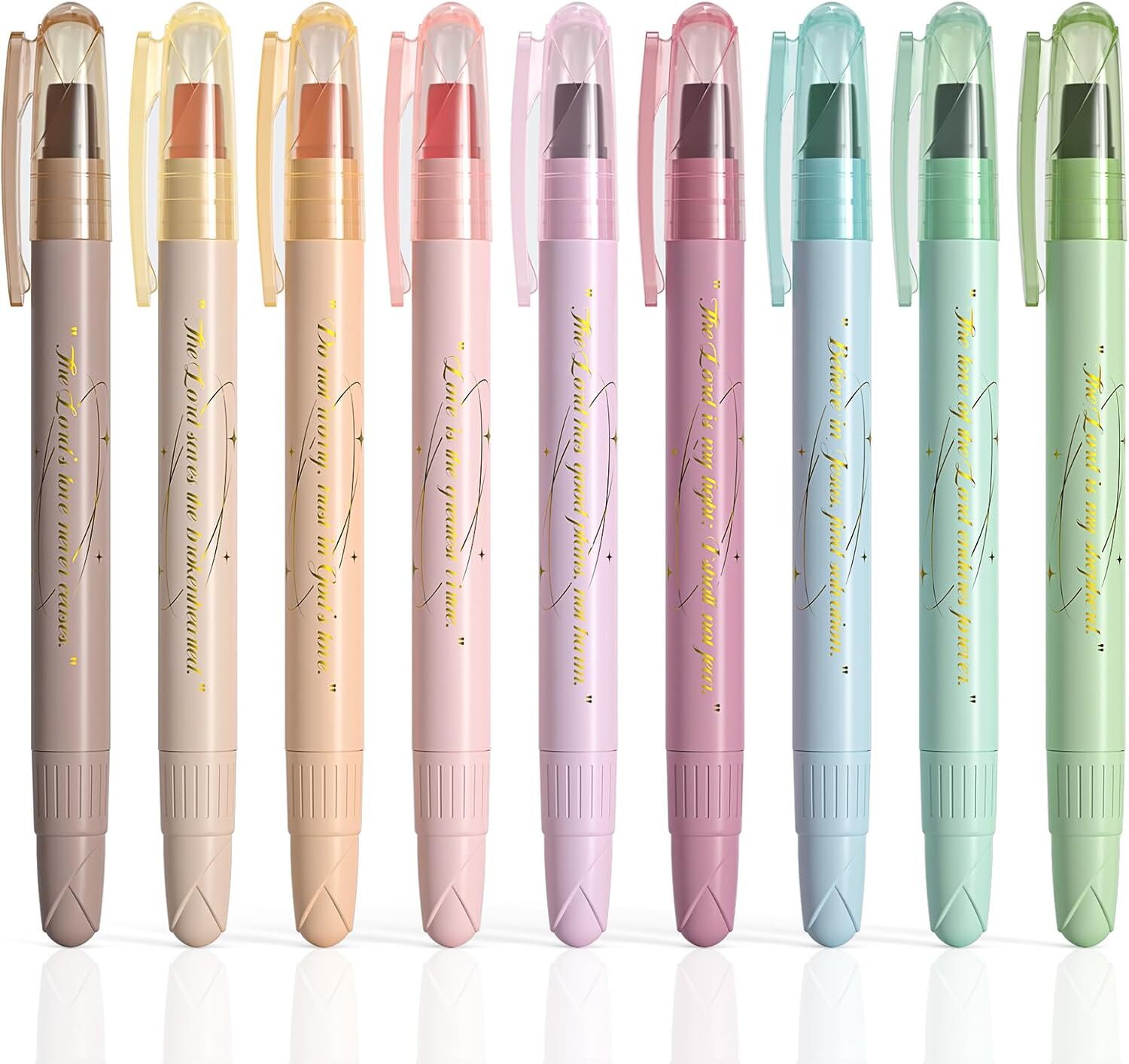 WEMATE Bible Highlighters No Bleed, 9PCS Assorted Colors Gel Highlighters...-image