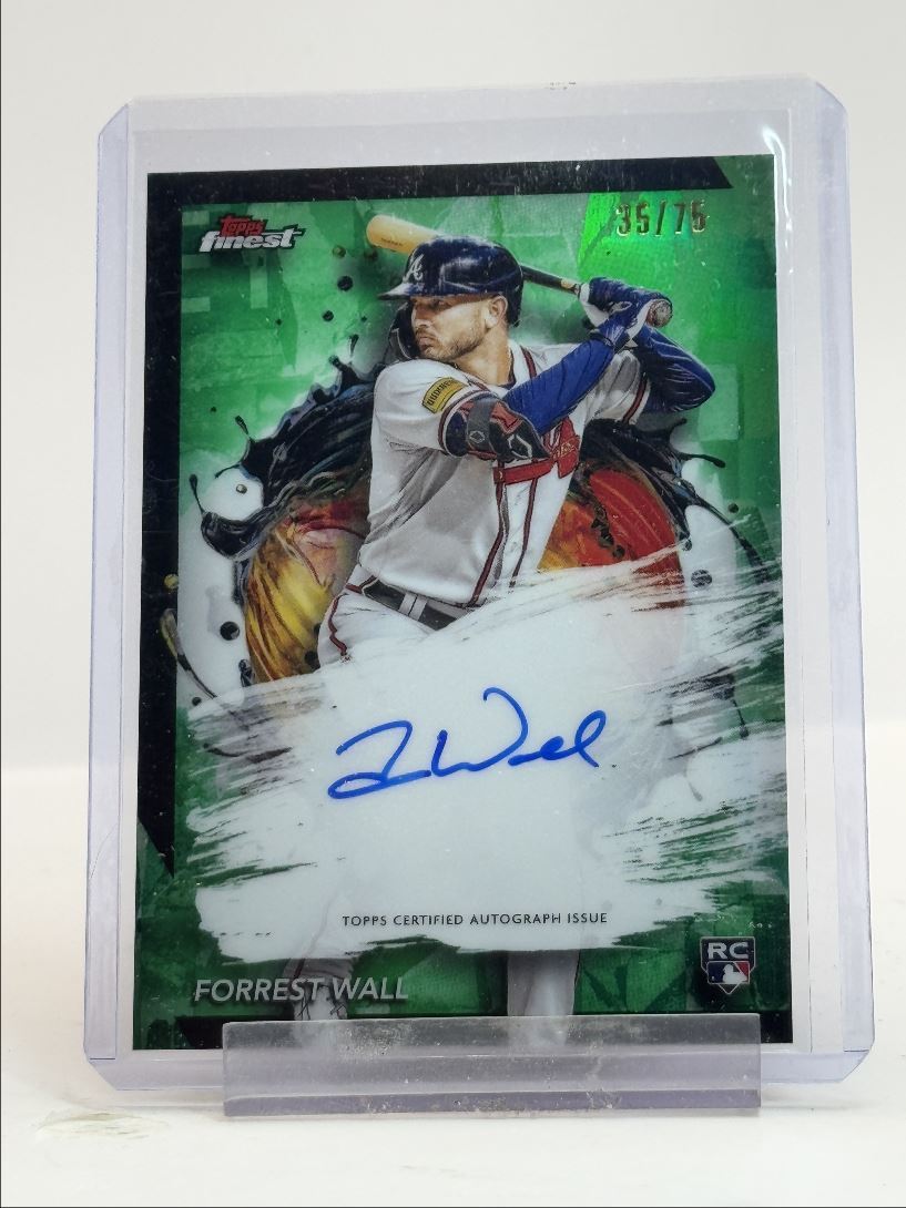 FORREST WALL 2024 TOPPS FINEST GREEN REFRACTOR ROOKIE RC AUTO /75 Q2277