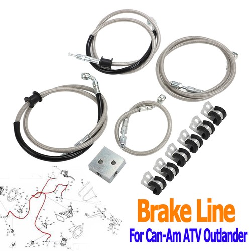 4x Front Brake Hose Line For Can Am Outlander 450 570 800 850 1000R 2012-23 ATV - Picture 1 of 12