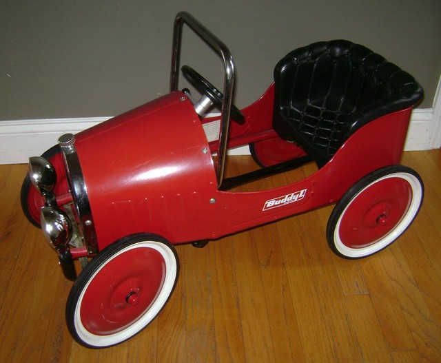 BUDDY L RED STEEL PEDAL CAR VINTAGE RETRO STYLE RIDE ON IN VERY RARE eBay