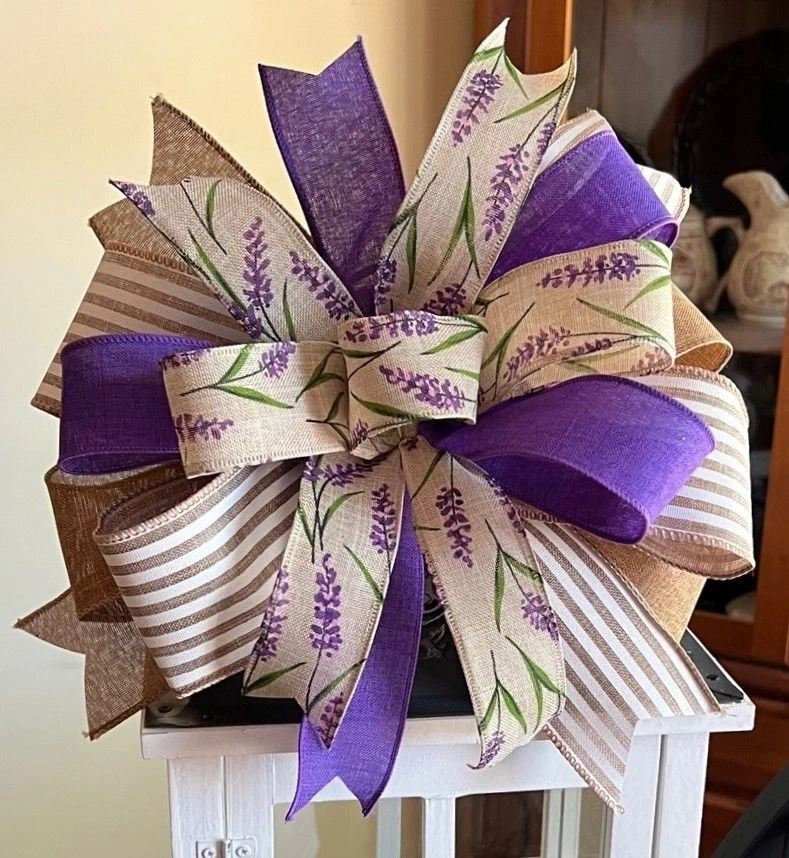 Arco con cable floral hecho a mano de 10 "tostado y púrpura para linterna cesta corona # 236 B rb Foto 2 de 4