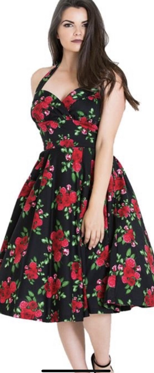 Hell Bunny Vixen Dress Roses Sweetheart Rockabilly Red Halter | eBay Hell Bunny Vixen Dress Roses Sweetheart Rockabilly Red Halter | eBay