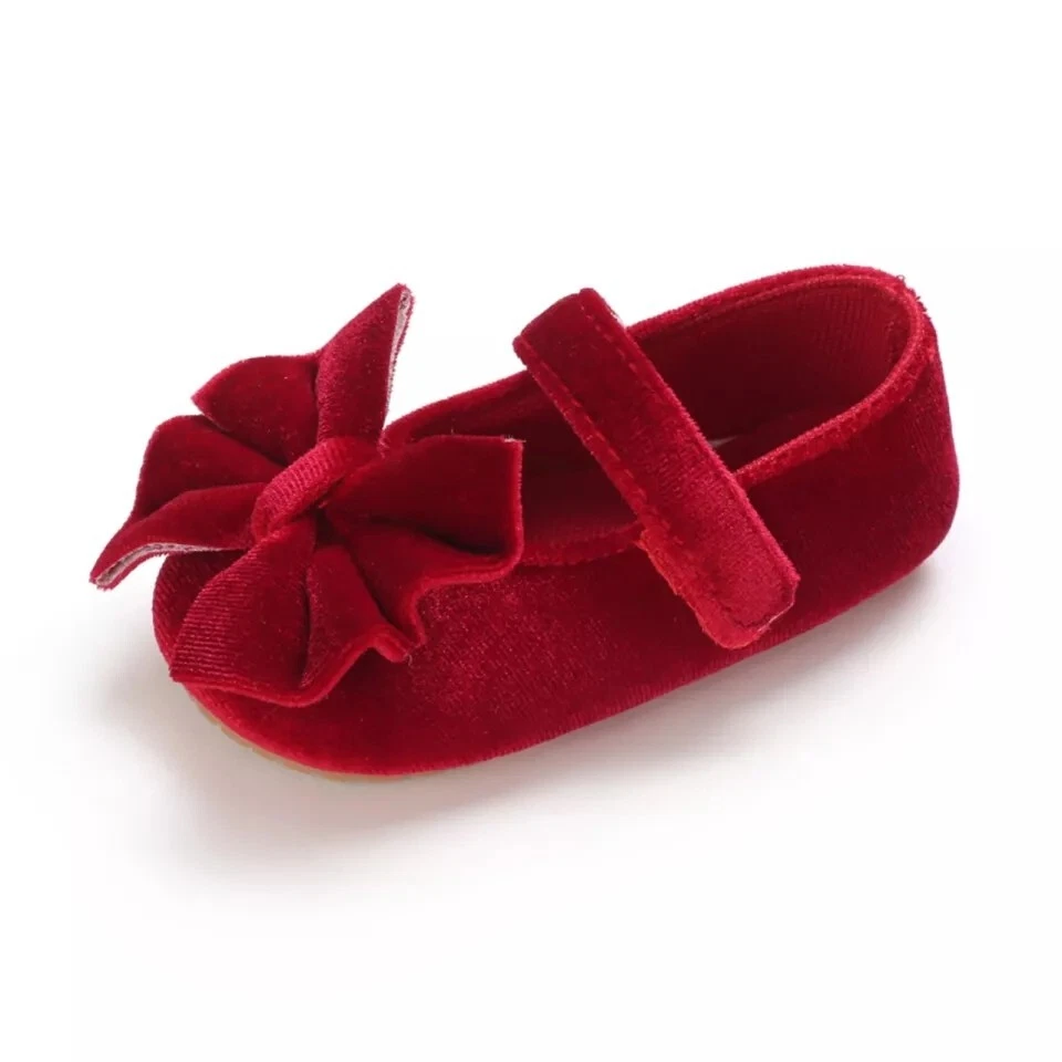 Red Velvet Baby Shoes - Image 3 of 4