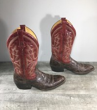 Womens Rod Patrick Bootmakers Cowboy Western Leather Pull On 2-Tone Boots Size 8