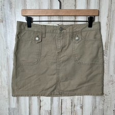 Vintage Y2K Old Navy Olive Green Cargo Mini Skirt Low Rise Womens Size 4