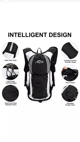 Hydration Pack Backpack, Lightweight Water Backpack with 2L Leakproof Black