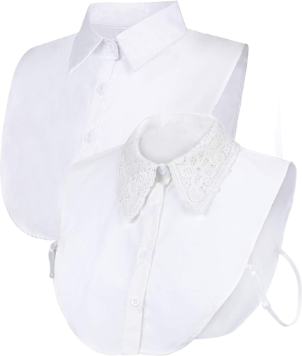 SATINIOR 2 Pieces Faux Collar Detachable Dickey Collar Half Blouse False Collar