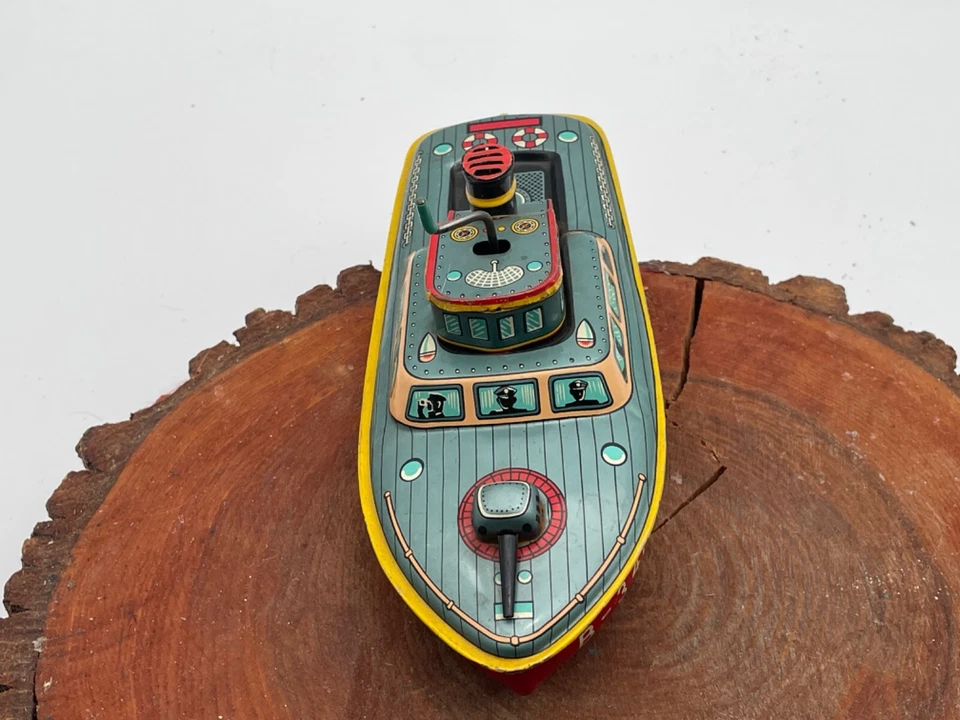 Barco patrullero Bandai Tin Litho Wind UP Express Cruiser B-341 de colección--11,25 Foto 3 de 4