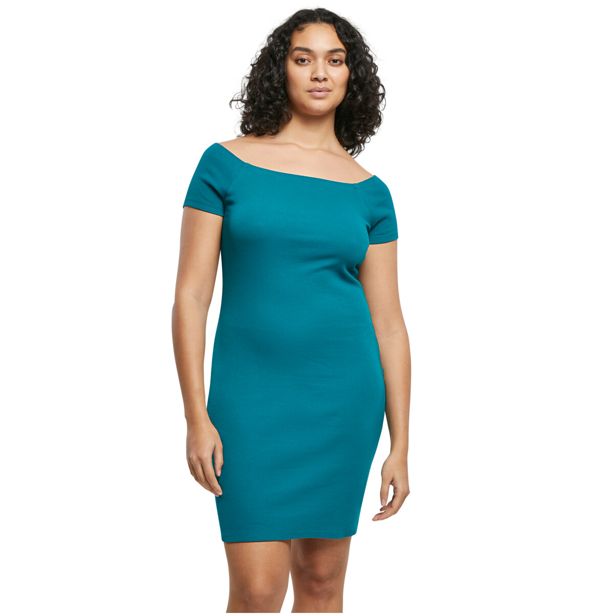 Urban Classics Mujeres Apagado Hombro Pana Vestido de Cóctel Jerseykleiud
