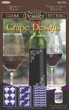 Armour RUB 'N' ETCH Grape Designs, Designer Glass Etching Stencils, 12-7018