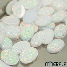 [WHOLESALE] WHITE SYNTHETIC LAB CREATED OPAL OVAL CABOCHON 3x5mm-18x25mm WP00065