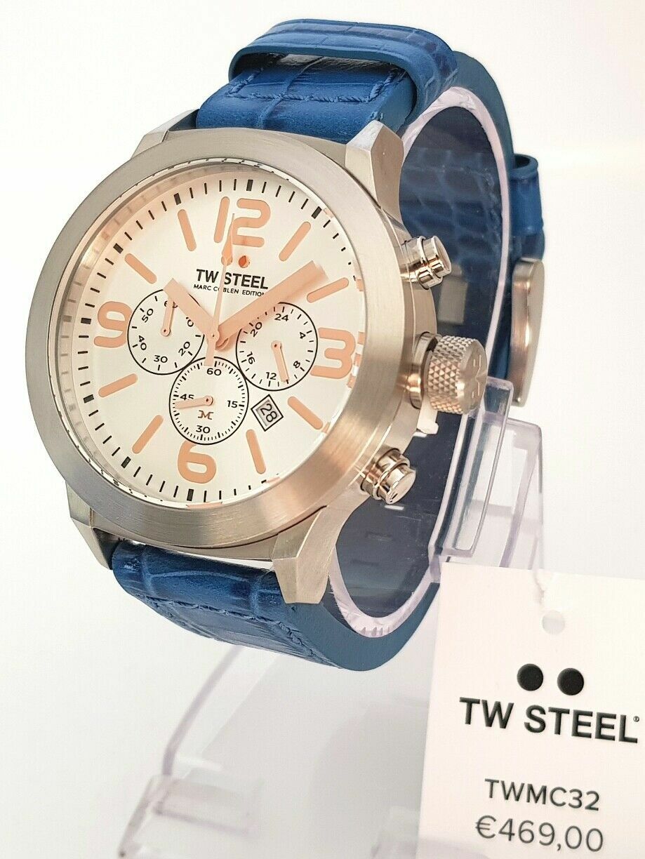 Chrono TW Steel TWMC32 montre homme Marc Coblen quartz date bracelet cuir étanche