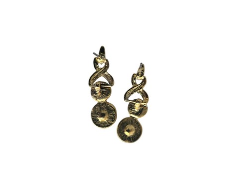 Orecchini pendenti/goccia tono oro giallo vintage con pietre di Rivoli - Foto 6 di 6