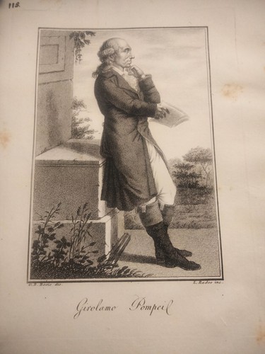 1815 LUIGI RADOS INCISIONE GIROLAMO POMPEI POETA VERONA - Picture 5 of 7