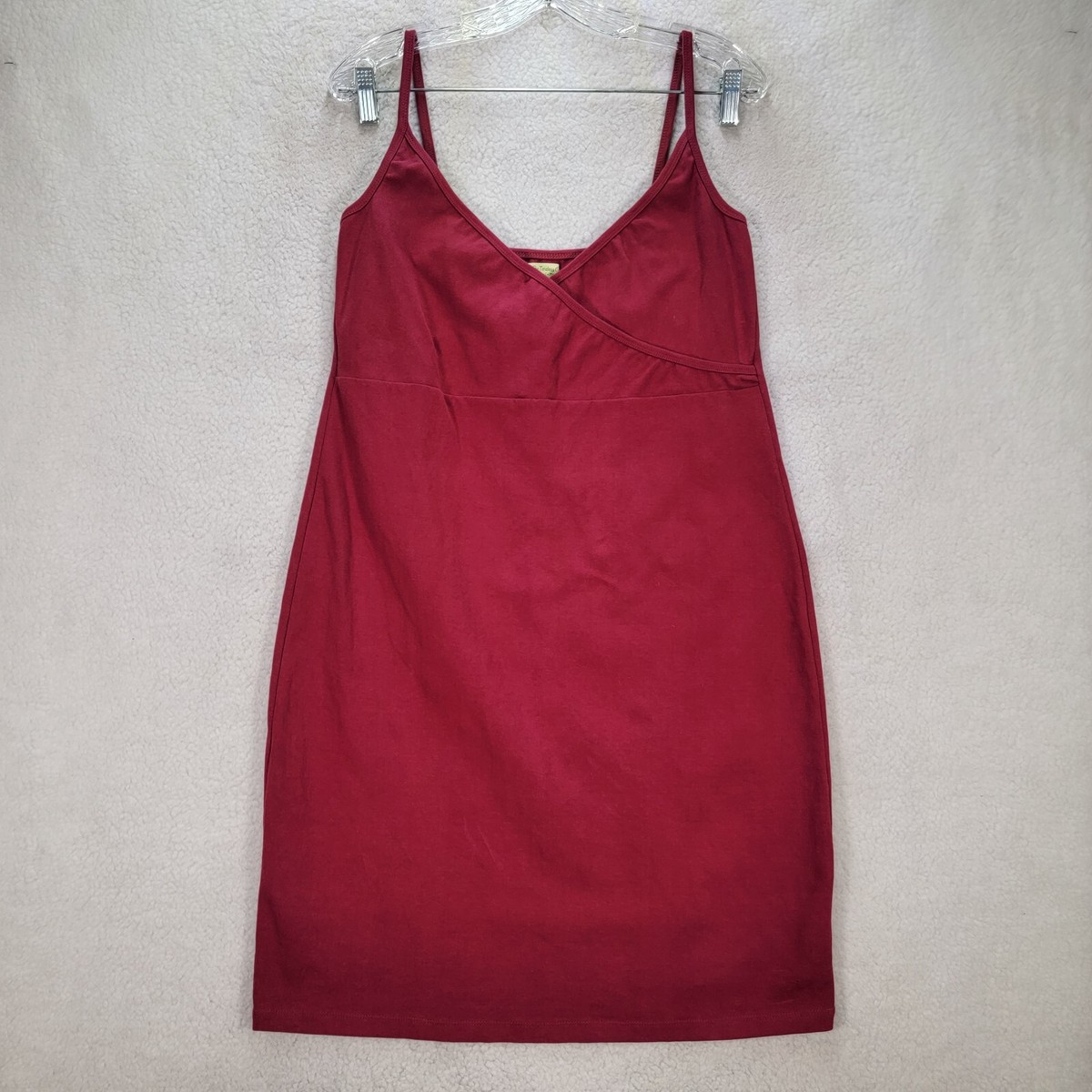 Burgundy Stretch V Neck Slim Sexy Casual Comfy Bodycon Mini Womens Dress  Size XL | eBay