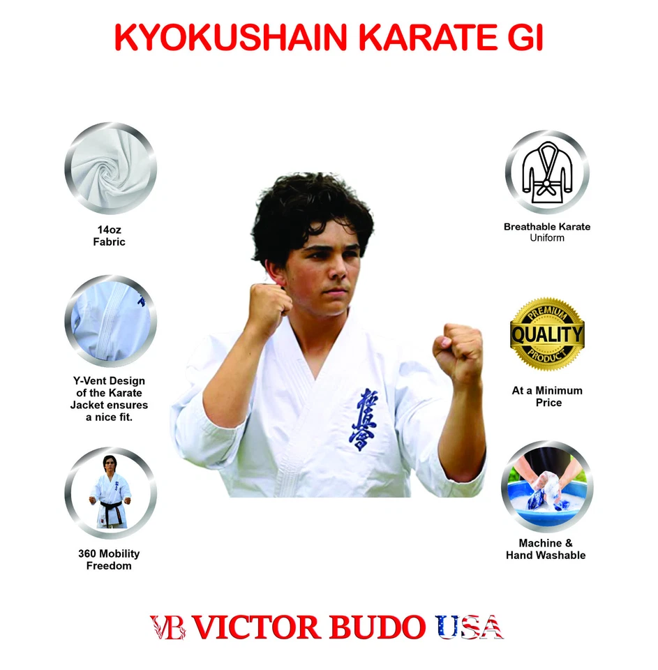 Kyokushin каратэ Gi | тяжелая форма каратэ для детей и взрослых | боевое искусство - Изображение 3 из 4